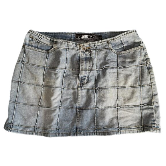 vintage rave denim mini skirt - Picture 1 of 4